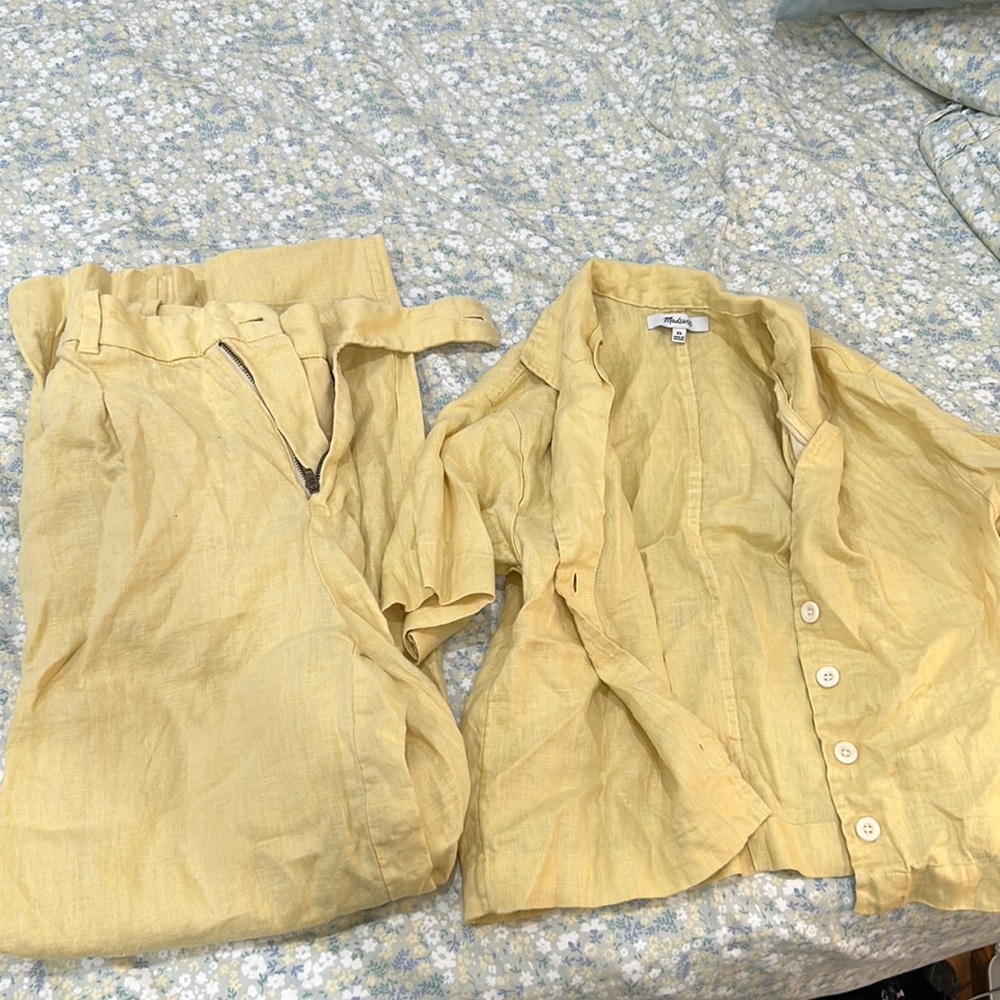 Madewell Yellow Set- Size 2 Pants and XS top